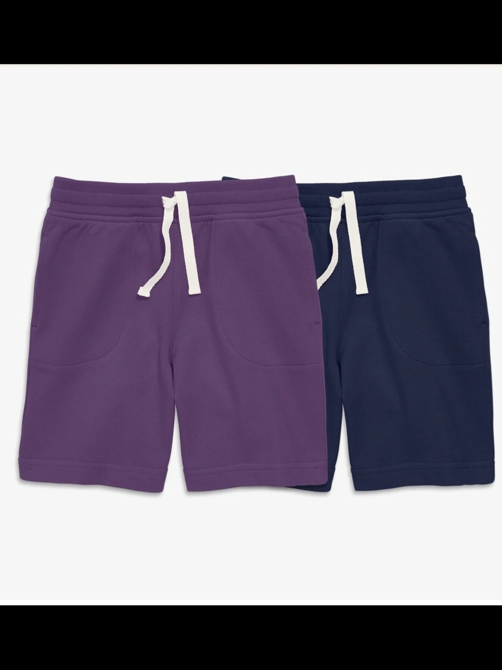 Primary Navy Drawstring Shorts with White Ties